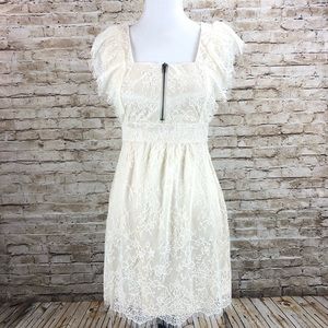 Lace Flutter Sleeve Dress